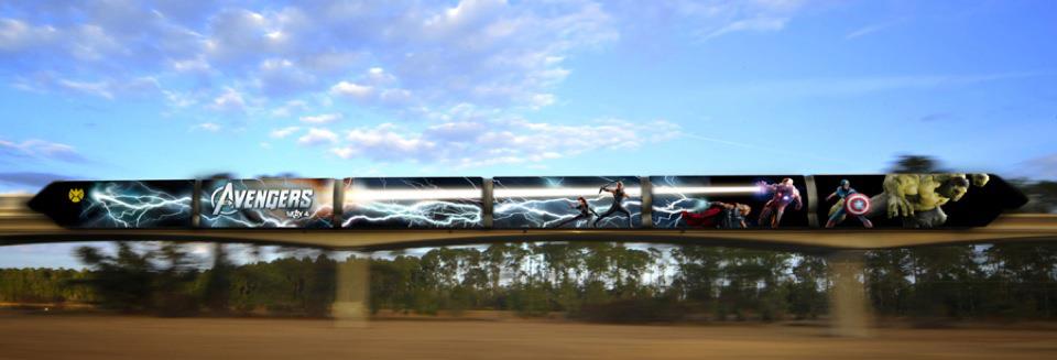 Walt Disney World's Monorail gets an overlay for The Avengers